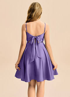 Azazie Miko Junior Tahiti A-Line Pleated Stretch Satin Dress image2