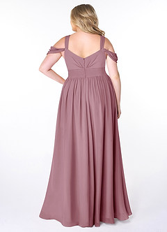Azazie Lianne Bridesmaid Dresses Vintage Mauve A-Line Off the Shoulder Chiffon Dress image8