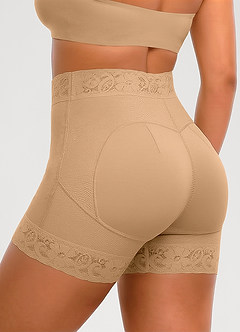 front Lace High Waist Tummy Control Butt Lifting Shapewear Shorts