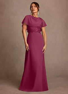 Azazie Frieda vestidos de madre de la novia Vestido Mora de Gasa de Corte en A con Aplique image1