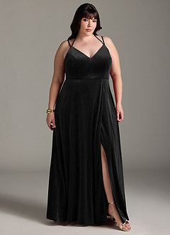 Azazie Sora Bridesmaid Dresses Black A-Line Halter Bow Velvet Dress image10
