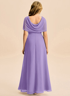 Azazie Emma Junior Robe Trapèze en Mousseline de soie Plissée Tahiti image2