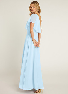 Azazie Lizzy Jurken voor bruidsmeisjes Jurk van Chiffon met A-Lijn One-Shoulder Hemelsblauw image6