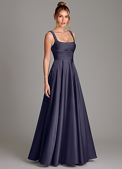 Azazie Azaria Bridesmaid Dresses Stormy A-Line Corset Stretch Satin Dress image4