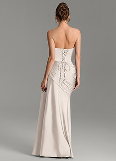 Azazie Zorah Bridesmaid Dresses White Alabaster Mermaid Corset Stretch Satin Convertible Dress image6