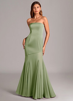 Azazie Uma Bridesmaid Dresses Dusty Sage Mermaid Strapless Chiffon Convertible Dress image1