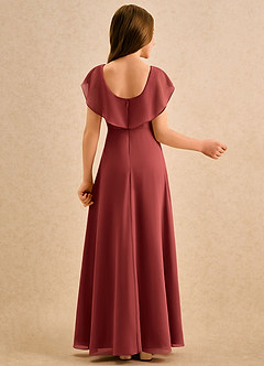 Azazie Kittie Girls Formal Flower Girl Dresses Terracotta A-Line Chiffon Dress image2
