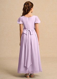 Azazie Lilia Girls Formal Robe Demoiselle D'honneur Fillette Robe Trapèze en Mousseline de soie avec manches Frostiges Flieder image2
