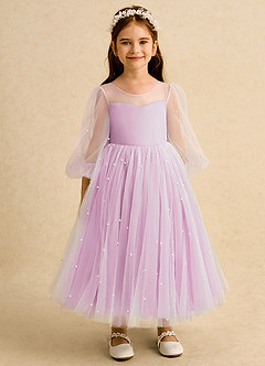 Azazie Trudy Flower Girl Dresses Candy Pink Ball-Gown Sweetheart Neckline Tulle Dress image6