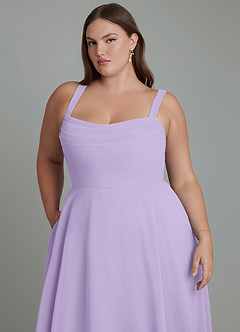 Azazie Shaude Bridesmaid Dresses Lilac A-Line Pleated Chiffon Dress image12