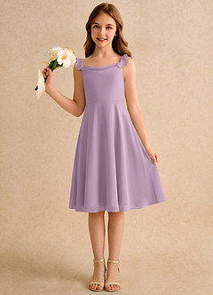 Azazie Pup Girls Formal Flower Girl Dresses Wisteria A-Line Pleated Chiffon Dress image1