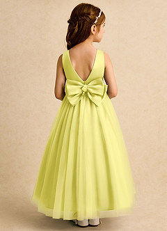 Azazie Lior Flower Girl Dresses Canary Ball-Gown Pleated Tulle Dress image5