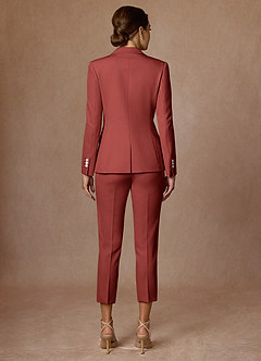 front Kennedy Terracotta Structured Stretch Dress Pants