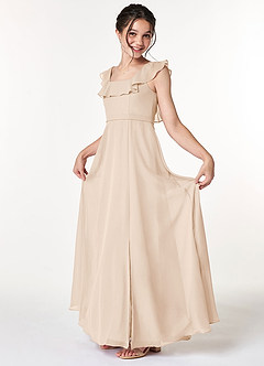 Azazie Jinny Junior Amethyst A-Line Ruched Chiffon Dress image1