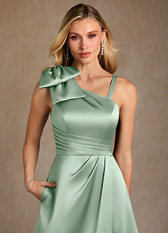 Azazie Easton Kleider für die Brautmutter A-Linie One-Shoulder Stretch-Satin Kleid Agave image5