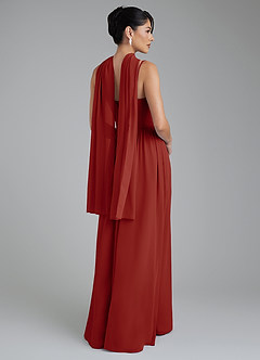 Azazie Alisha Bridesmaid Dresses Terracotta A-Line Corset Chiffon Dress image8