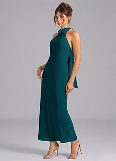 Azazie Velli Suknie dla druhen Syrena Wysoka Kołnierz Szyfon Długość kostki Sukienka image1