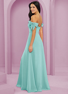 Barbie ♥ Azazie Abiti da Damigella Abito Convertibile A-Line in Chiffon a Spalla Scoperta Acqua image13