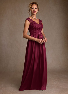 Azazie Amethyst Abiti per la Madre della Sposa Abito A-Line in Pizzo Borgogna image5