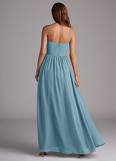 Azazie Calianna Bridesmaid Dresses Moody Blue A-Line Off the Shoulder Chiffon Convertible Dress image5