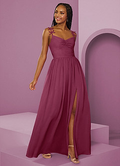 Barbie ♥ Azazie Abiti da Damigella Abito A-Line in Chiffon Plissettato Gelso image15