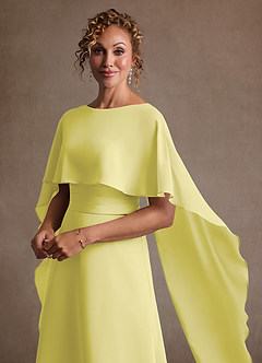 Azazie Marilla Abiti per la Madre della Sposa Abito A-Line in Chiffon Plissettato Sorbetto Al Limone image8