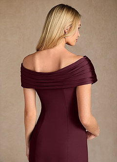 Azazie Pierce Kleider für die Brautmutter Meerjungfrau-Linie Plissee Stretch-Krepp Kleid Cabernetrot image6