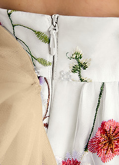 Azazie Peppa Flower Girl Dresses Classic Champagne A-Line Sweetheart Neckline Tulle Dress image7