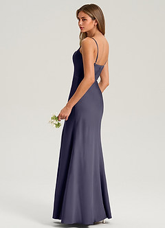 Azazie Lidia Jurken voor bruidsmeisjes Jurk van Stretch Satijn met Zeemeermin Zijsplit Stormachtig image12