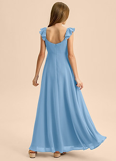 Azazie Carmin Junior Powder Blue A-Line Ruched Chiffon Dress image2