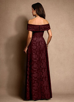 Azazie New Britain Moeder van de bruid jurken A-Lijn Jurk van Bloemen Burn-out Geplooid Cabernet image3