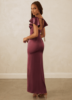Christian Siriano Bridal for Azazie 1005 Brautjungfernkleider Etui Herzausschnitt Stretch-Satin Kleid Merlot image8