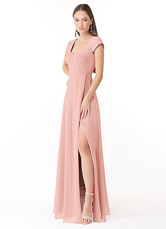 Azazie Hainsly Final Sale Rosette A-Line Sweetheart Neckline Chiffon Dress image3