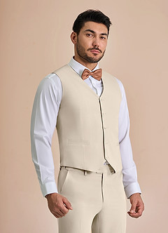 front William Tan Comfort Blend Suit Vest
