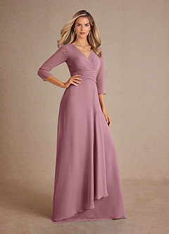 Azazie Mayfield vestidos de madre de la novia Vestido de Malva Vintage de Gasa de Corte En A con Plisado image4