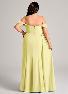 Azazie Amyra Brautjungfernkleider Wandelbar Etui Schulterfrei Chiffon Kleid Zitronensorbet image13