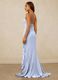 Christian Siriano Bridal for Azazie 1006 Brautjungfernkleider Meerjungfrau-Linie Gestreift Chiffon Kleid Eis image2
