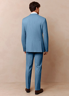 front James Steel Blue Structured Stretch Suit Jacket