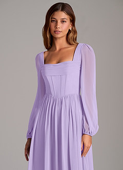 Azazie Maree Bridesmaid Dresses Lilac A-Line Corset Chiffon Dress image7