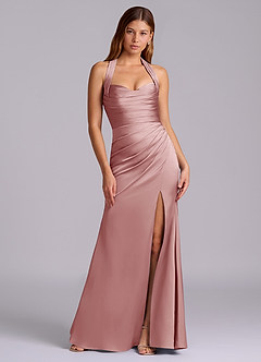 Azazie Destiny Suknie dla druhen Syrena Dekolt w kształcie serca Satyna elastyczna Do ziemi Sukienka image7