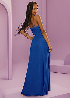 Barbie ♥ Azazie Jurken voor bruidsmeisjes Jurk van Chiffon met A-Lijn met Zakken Koningsblauw image11