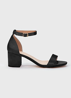 front Matching Color Metallic Satin Block Low Heel Sandals & Pleated Handbag Set