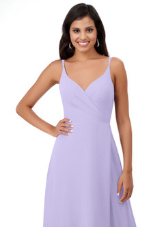 Azazie Lennon Brautjungfernkleider A-Linie Spitze Chiffon Kleid Flieder image6