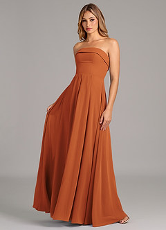 Azazie Lucienne Bridesmaid Dresses Cinnamon A-Line Strapless Chiffon Convertible Dress image1