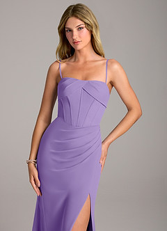 Azazie Chantel Jurken voor bruidsmeisjes Converteerbaar Jurk van Chiffon met Kolom Strapless Tahiti image2