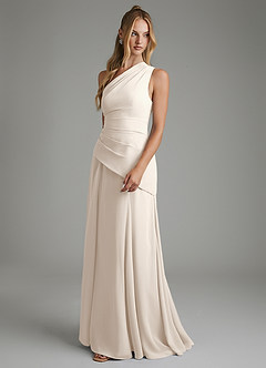 Azazie Holly Bridesmaid Dresses White Alabaster A-Line Corset Chiffon Dress image5