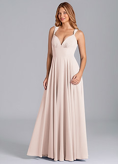 Azazie Darana Bridesmaid Dresses Rose Petal A-Line Corset Chiffon Dress image5