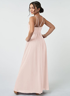 Azazie Leighton Junior Rose Petal A-Line Pleated Chiffon Dress image5