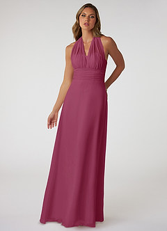 Azazie Fifi Bridesmaid Dresses Mulberry A-Line Strapless Chiffon Convertible Dress image2