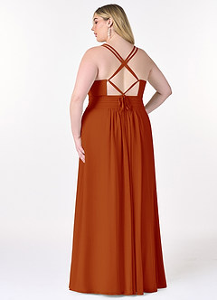 Azazie Farren Bridesmaid Dresses Paprika A-Line Pleated Chiffon Convertible Dress image11